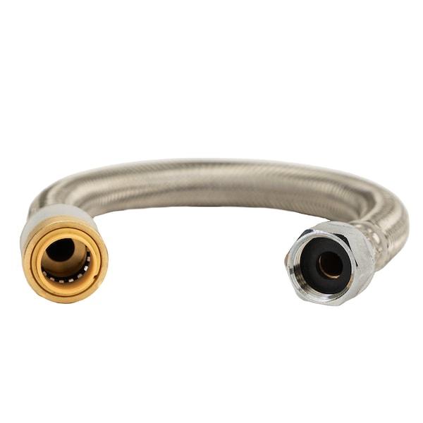 Quickfitting 1/2in Push-to-Connect x 1/2in FIP x 12in Stainless Steel Repair Hose LF716FR - main